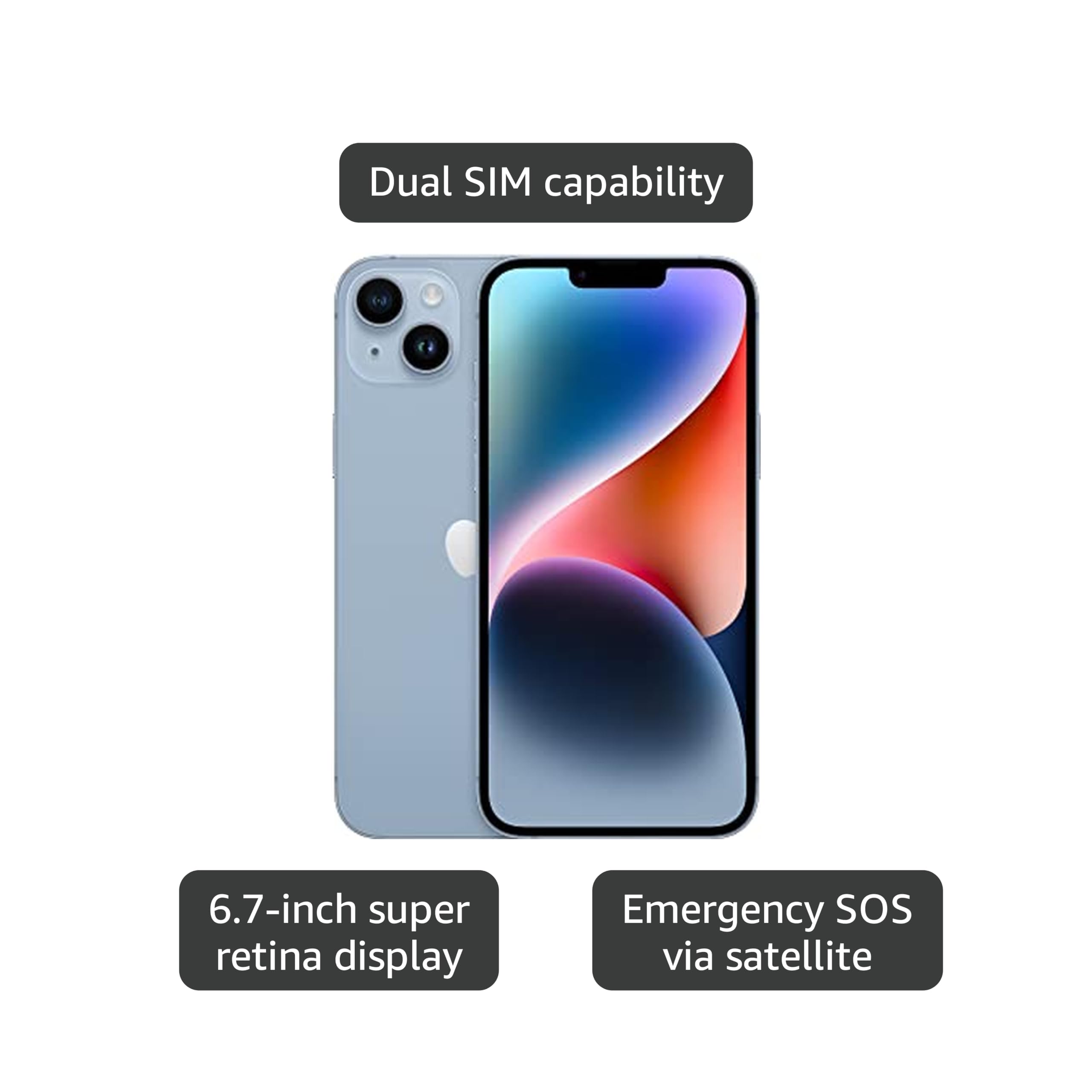 Amazon.com: Apple iPhone 14 Plus, 512GB, Blue for Unlocked