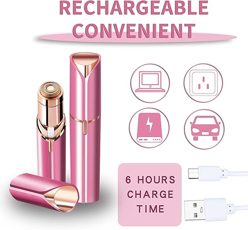 Miniatura 3 de Depilación facial para mujeres sin dolor removedor de pelo, afeitadora impermeable afeitadora removedor de pelo con luz LED para
