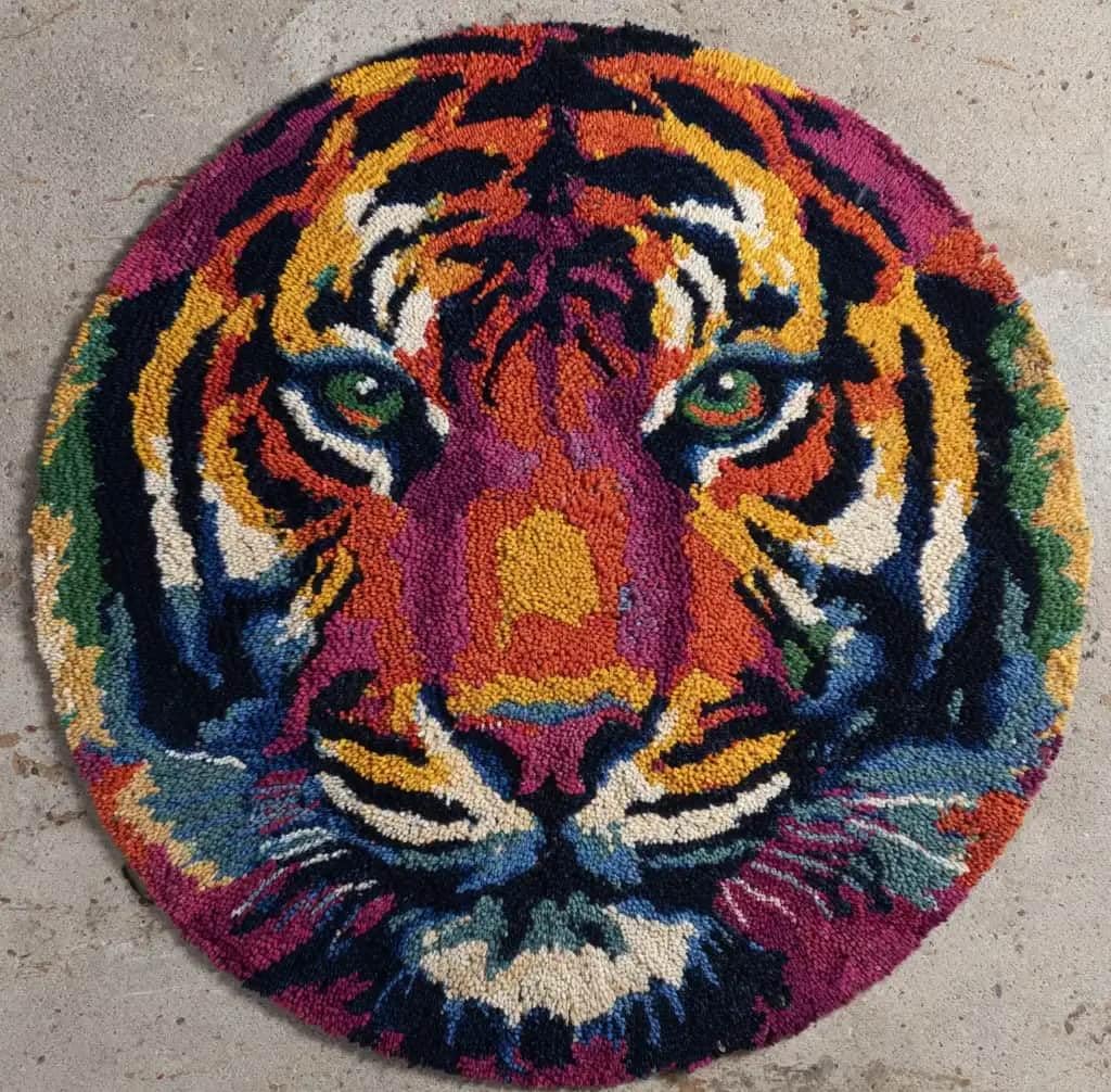 Latch Hook Craft Kit Rug Tiger 50X50Cm