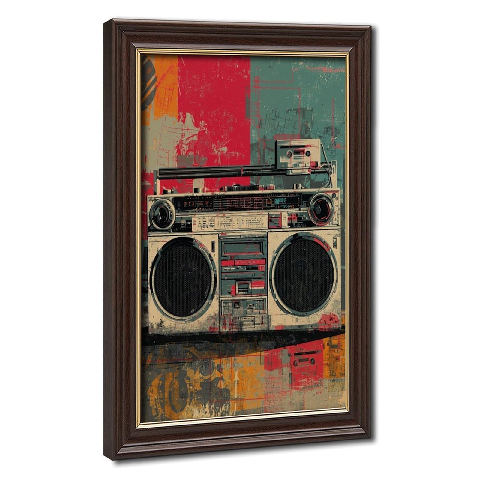 AYINUER Poster su tela retrò Boombox per la decorazione della casa regalo
