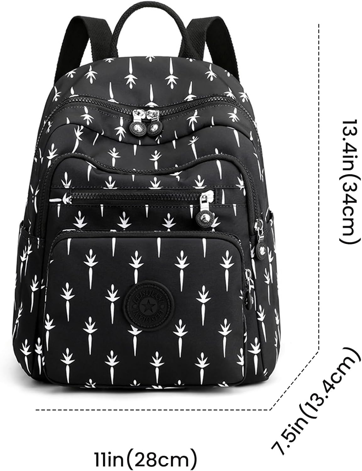 FUNSEED Lightweight Travel Bag for Women, Carry on Nylon Printed Casual Water Resistant Bag Rucksack Daypack for Work Travel (Dandelion)