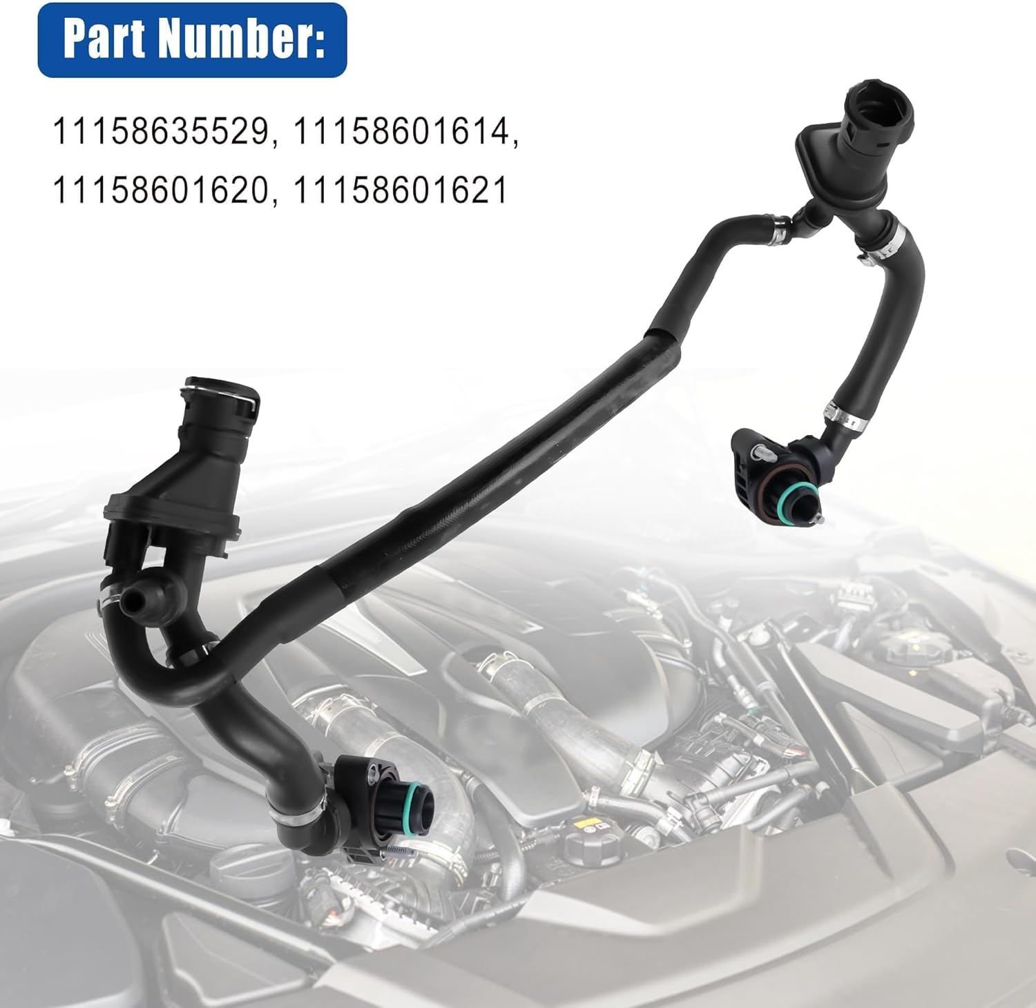11158635529 Crankcase Ventilation Hose Vent Compatible with BMW G12 750Li xDrive 750i 750X M550iX 2016 2017 2018 2019 Crankcase Breather Hose Replaces 11158601614 11158601620 11158601621