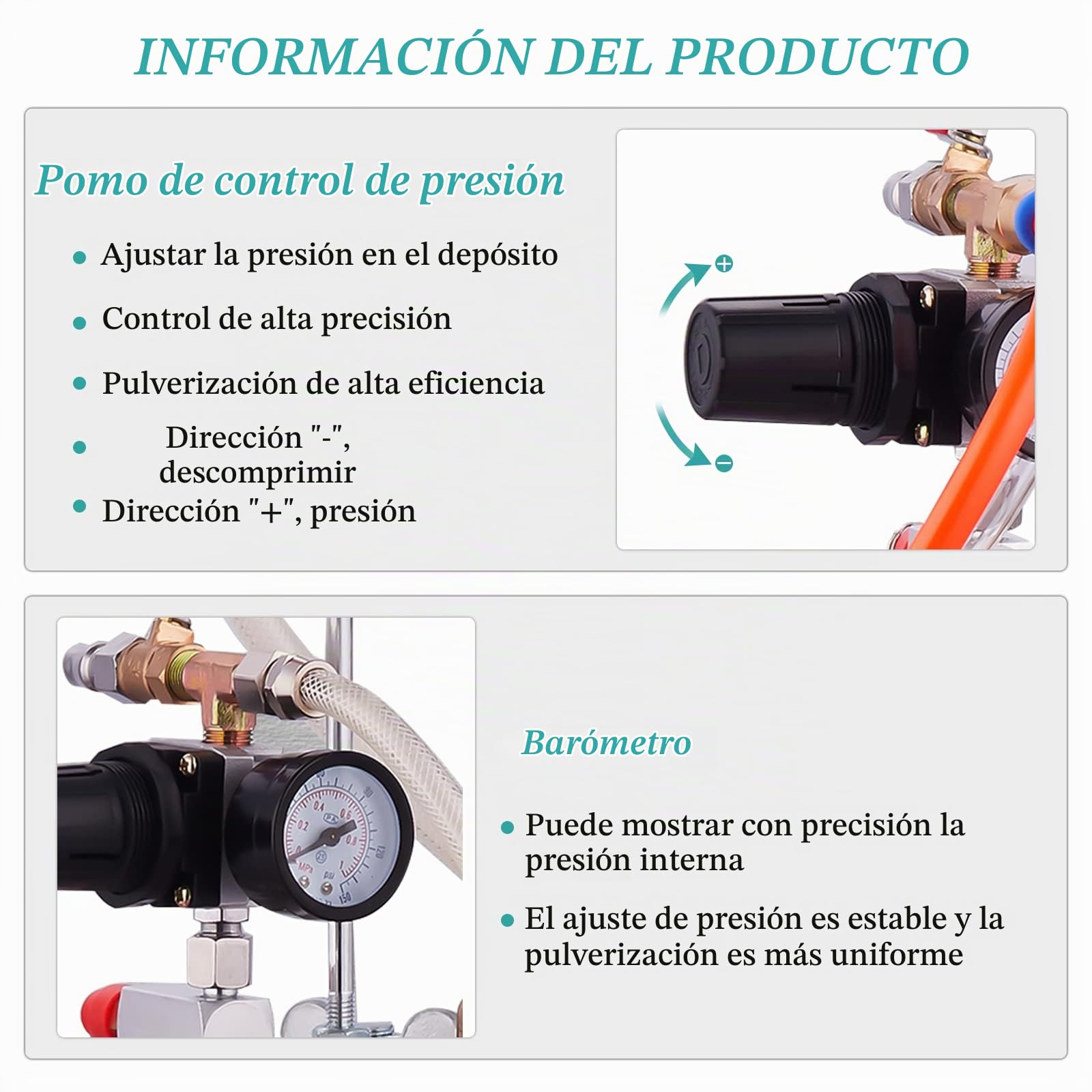 YJINGRUI 2L Tanque de Presión Pintura con Pistola Pulverizadora Manguera Regulador de Presión para Pintura Multicolor de Látex Pintura Industrial Comercial(tamaño de Boquilla: 1,8 mm)