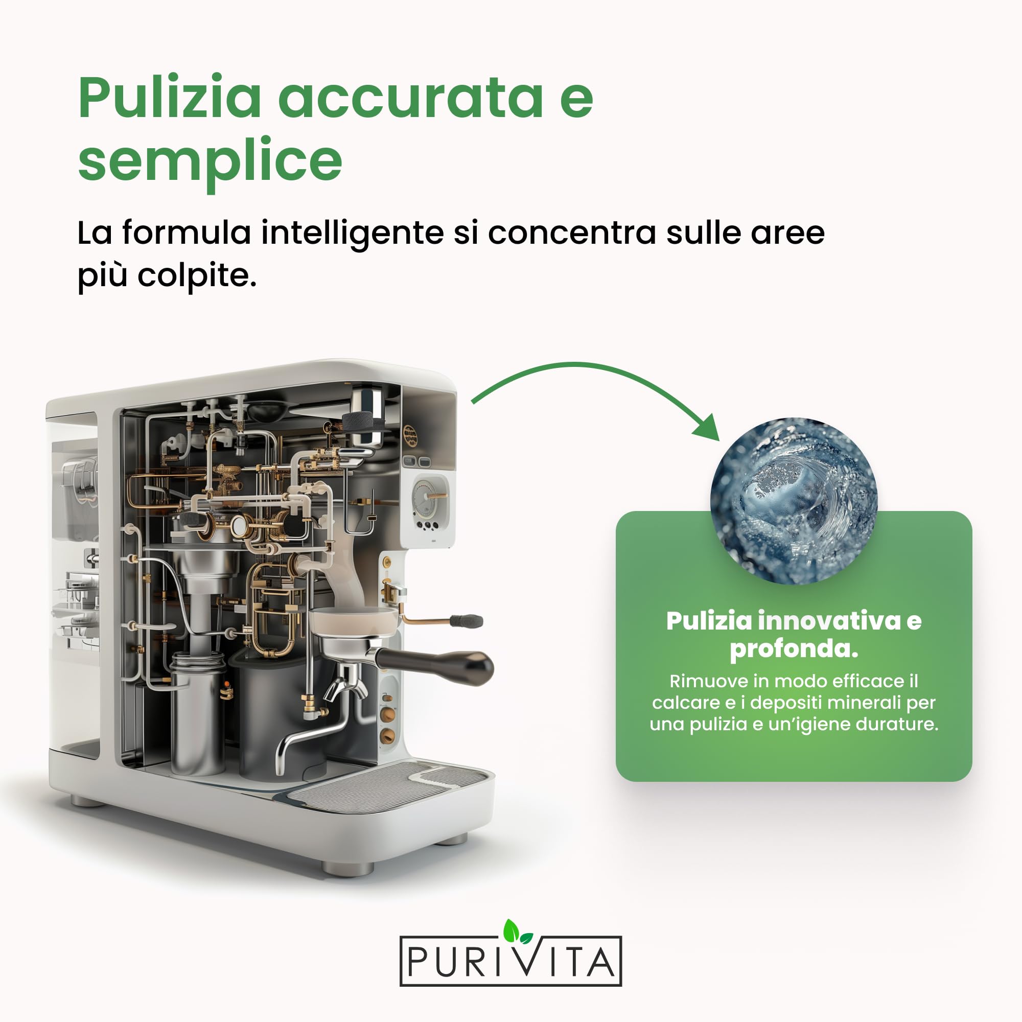 PURIVITA® Universale Decalcificante Macchina Caffè [500ML] - Anticalcare Pulizia Macchine Caffe - Liquido Disincrostante per i Modelli Delonghi, Nespresso, Dolce Gusto, Lazzata & Altri Ancora