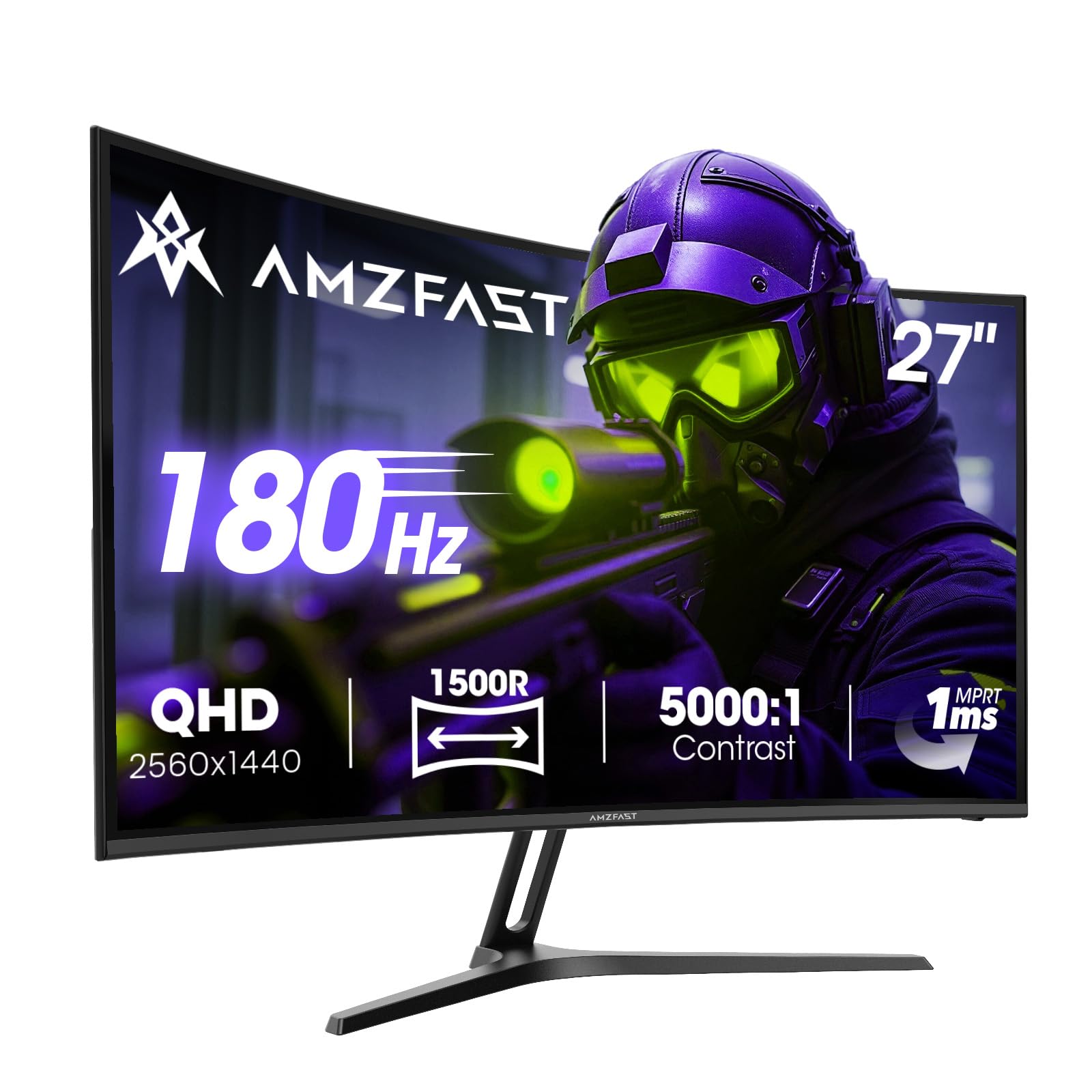 Amzfast 25 Inch Gaming Monitor,1920x1080 Full HD, 200Hz, Fast IPS Panel, Built-in Speaker, 1ms MPRT, Adaptive-Sync, DCI-P3 95%,sRGB 124%, Slim Base, VESA 75x75mm, HDMI 2.0&DP 1.4, AMZG25X1 — view 17