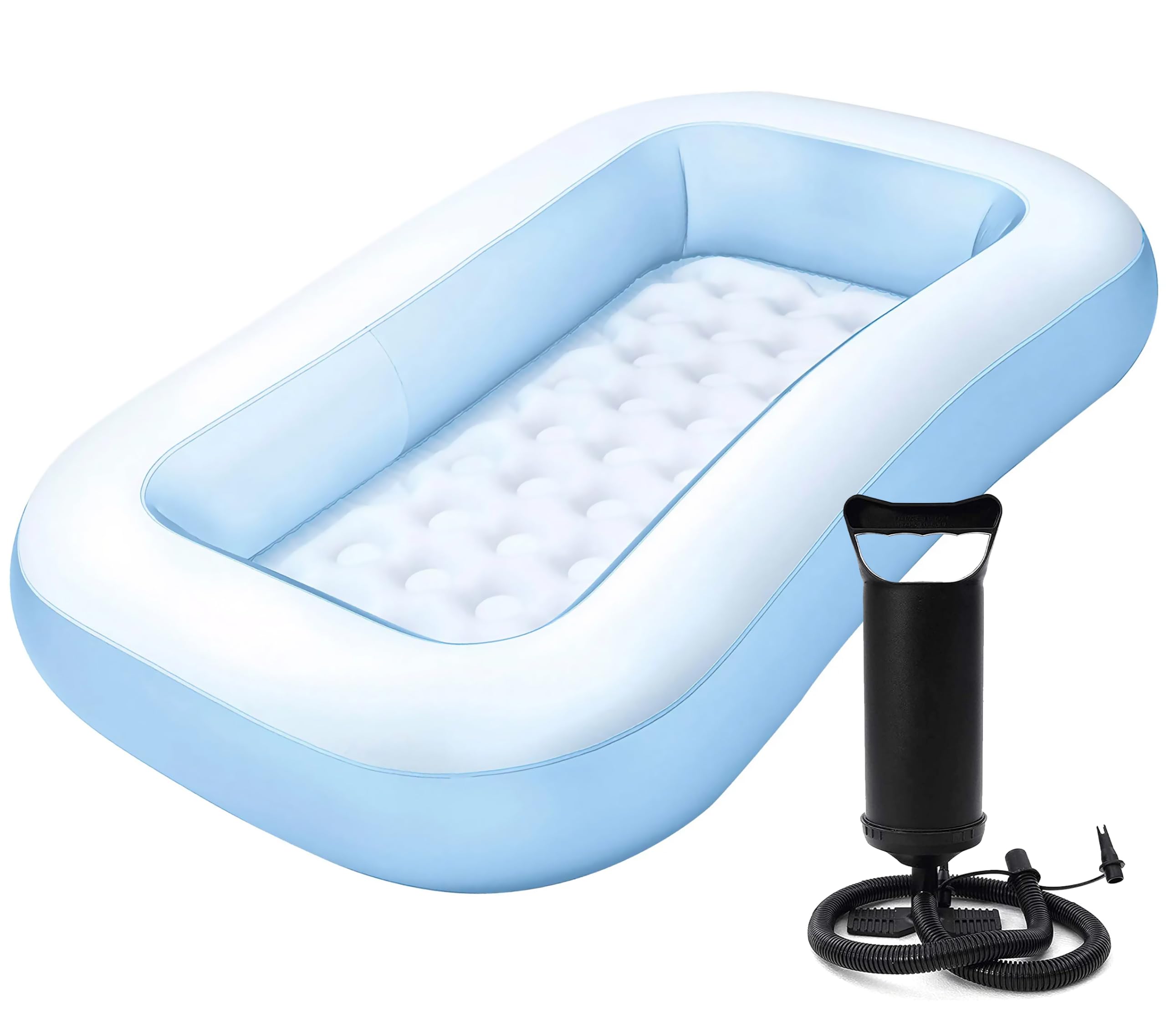 Toyshine Big Size Inflatable Rectangular Baby Bath Tub with 12 Inch Air Hammer Inflation Pump Play Centre Toy for Kids - 166 x100 x 25cm (B0D1VF7VJT) Amazon Price History, Amazon Price Tracker