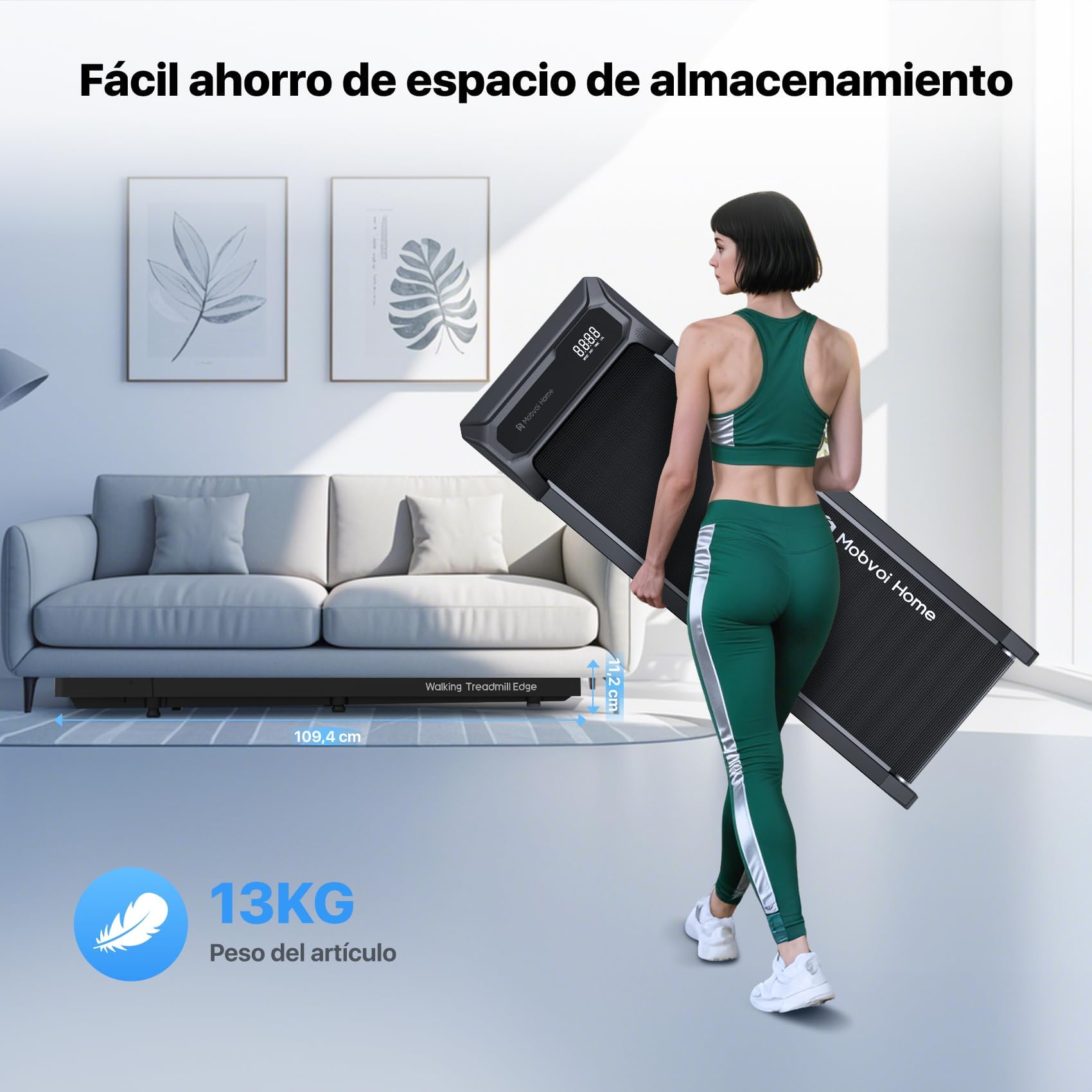 Mobvoi Desk Walking Treadmill - Portable and Compact for Home/Office, with Remote Control, Supports 120 kg, Adjustable Speed 2-6 km/h
