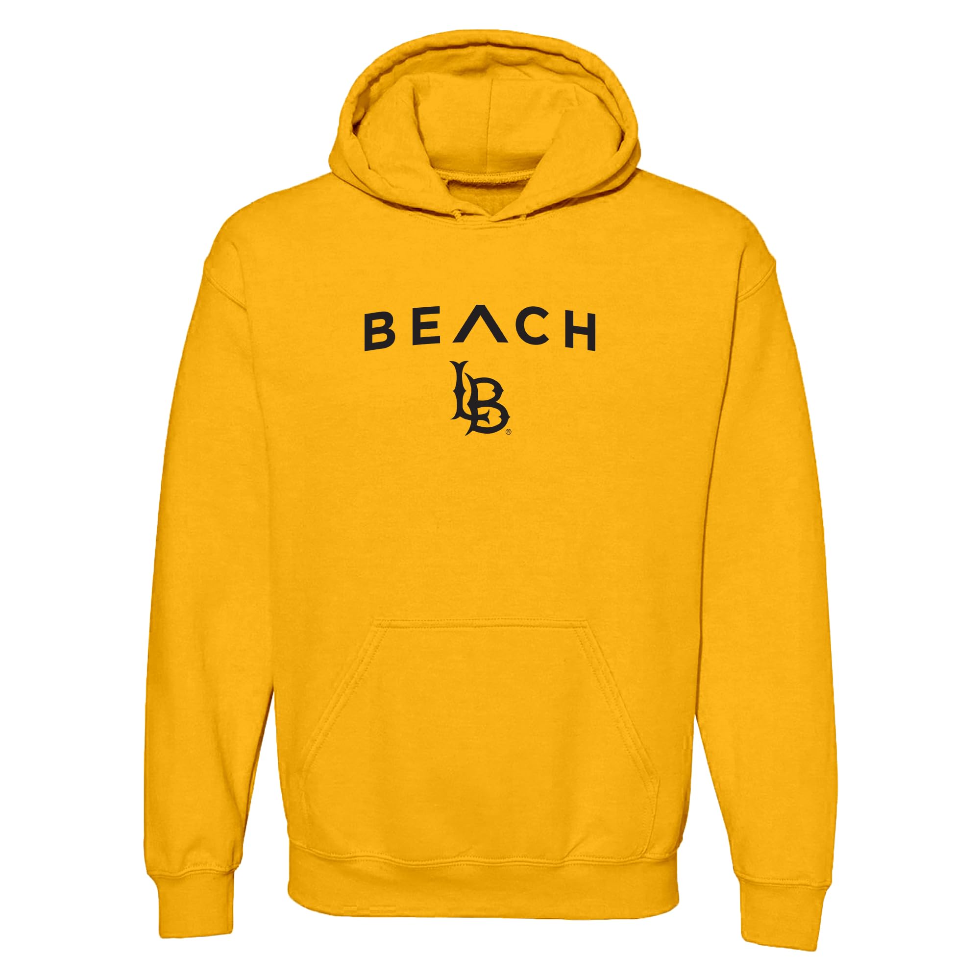UGP Campus Apparel NCAA Officially licensed College - University Team Color Arch Logo Hoodie, California State University Long Beach Sharks Gold, Large โ image 1