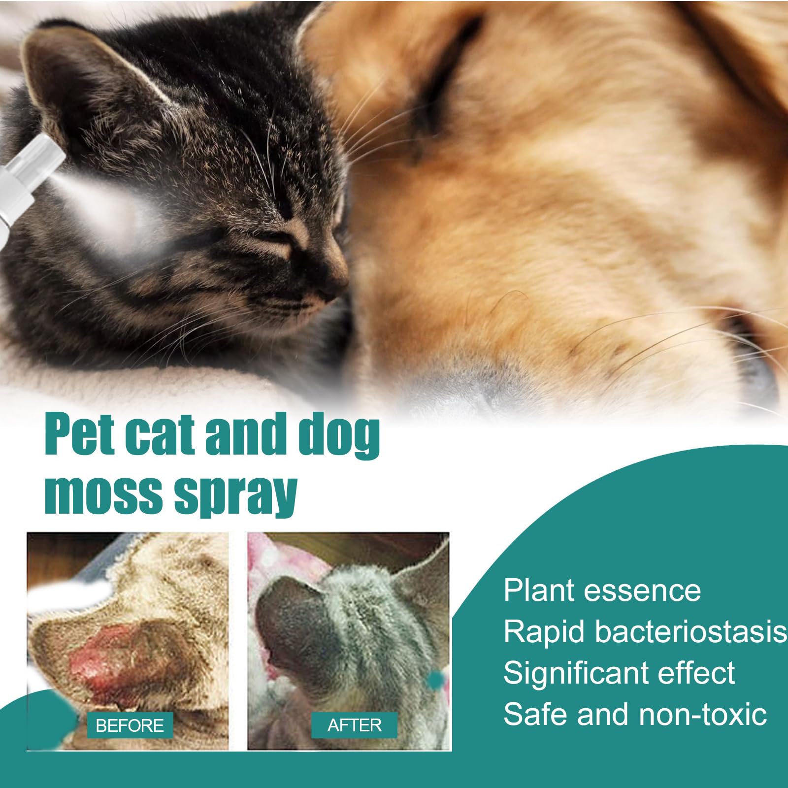 Spray Antiseptique pour Chiens et Chats,Spray de Guérison pour Animaux,Gel Soin des Plaies pour Animaux,Spray de Cicatrisation pour Animaux de Compagnie,1PC