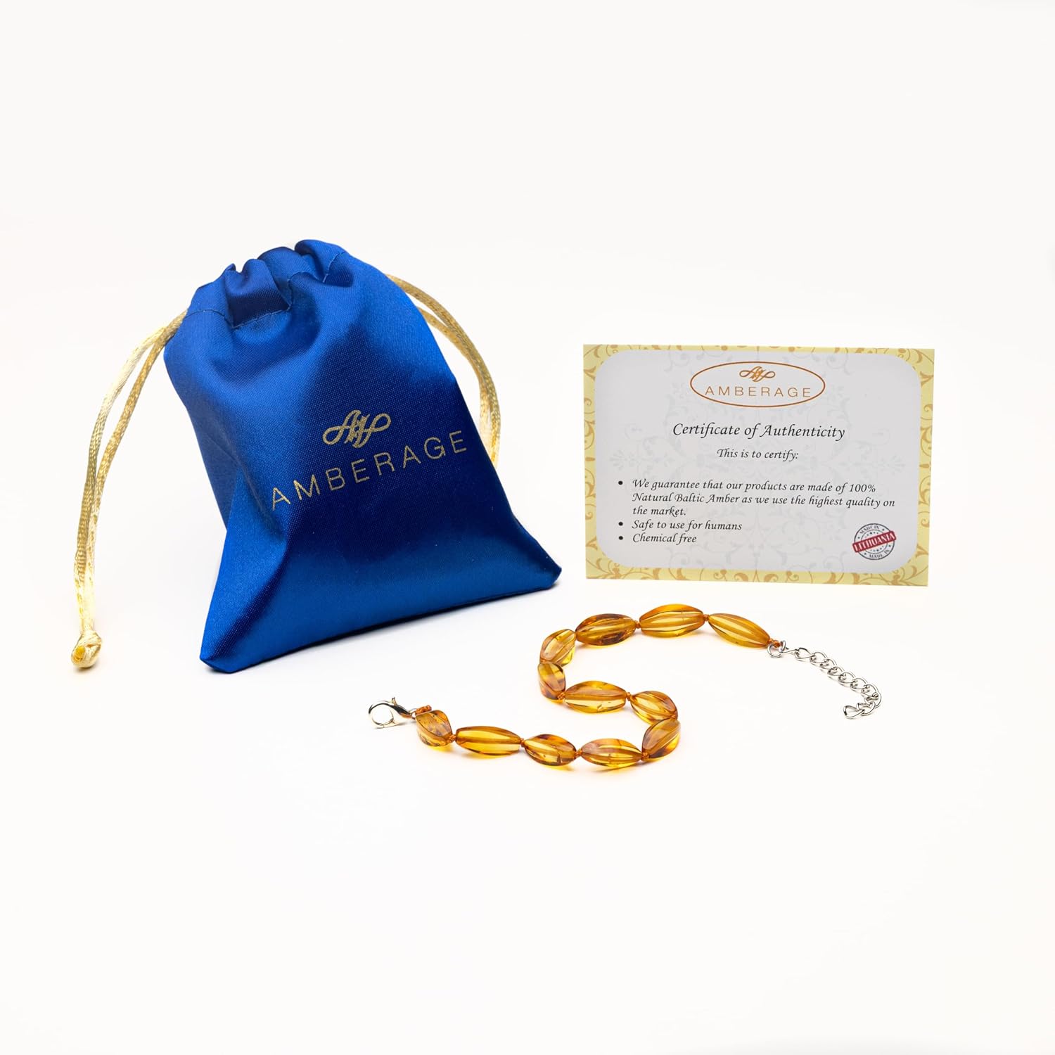 AMBERAGE Adult Amber Bracelet Adjustable