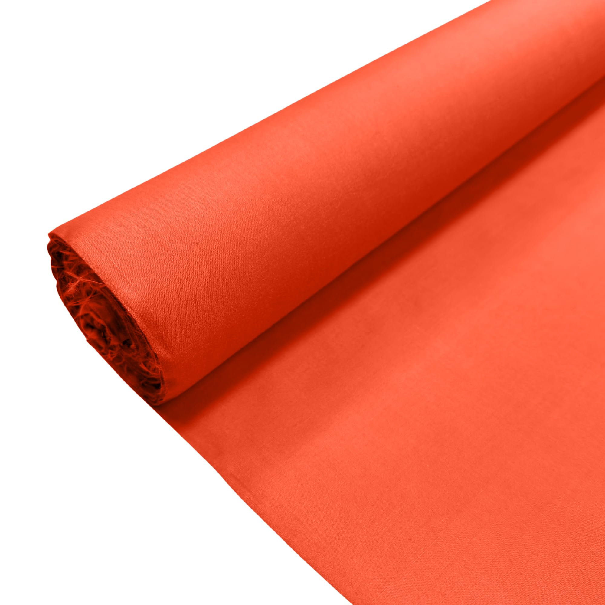 Orange Plain Polycotton Fabric Dress Craft Poly Cotton Material | 5 Metre (500cm x 112cm) | Soft Poly Cotton for Sewing, Dressmaking, Crafts, Bunting & Lining