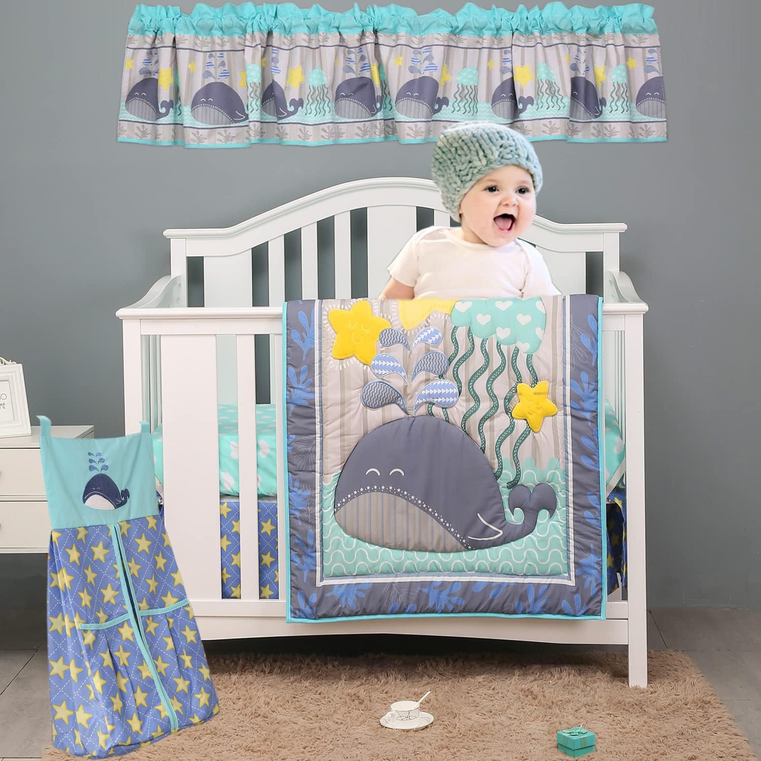 5 Pices Crib Bedding Set