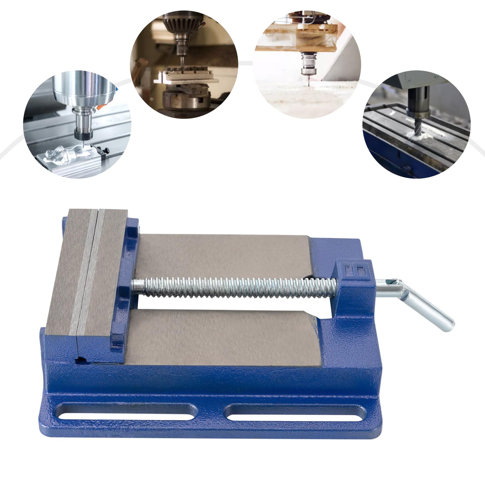 Morsa per macchina da 150 mm, piccola morsa di precisione per trapano, morsa rimovibile, per officina, fresatrice e trapani (blu)