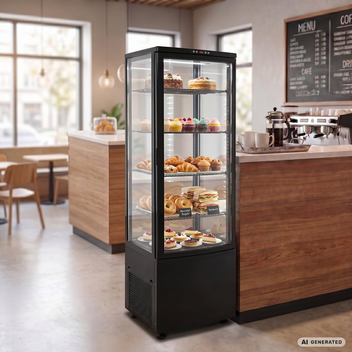 GastroHero ECO 235 refrigerated display case, black | Catering supplies