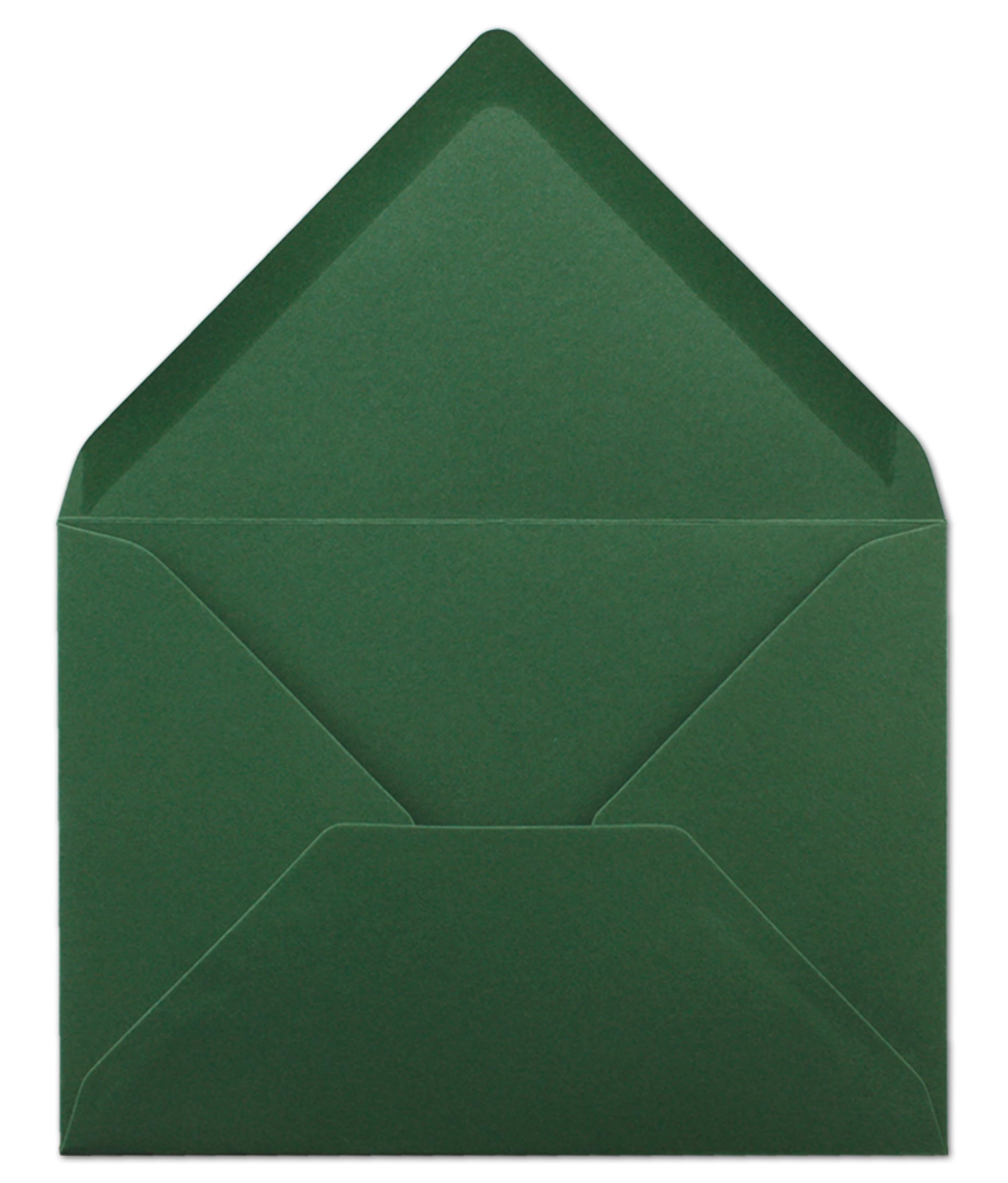 Lot de 100 enveloppes à lettre – Vert mousse – DIN C6 – 114 x 162 mm – Enveloppes avec collage humide sans fenêtre pour cartes de vœux et invitations FarbenFroh by GUSTAV NEUSER