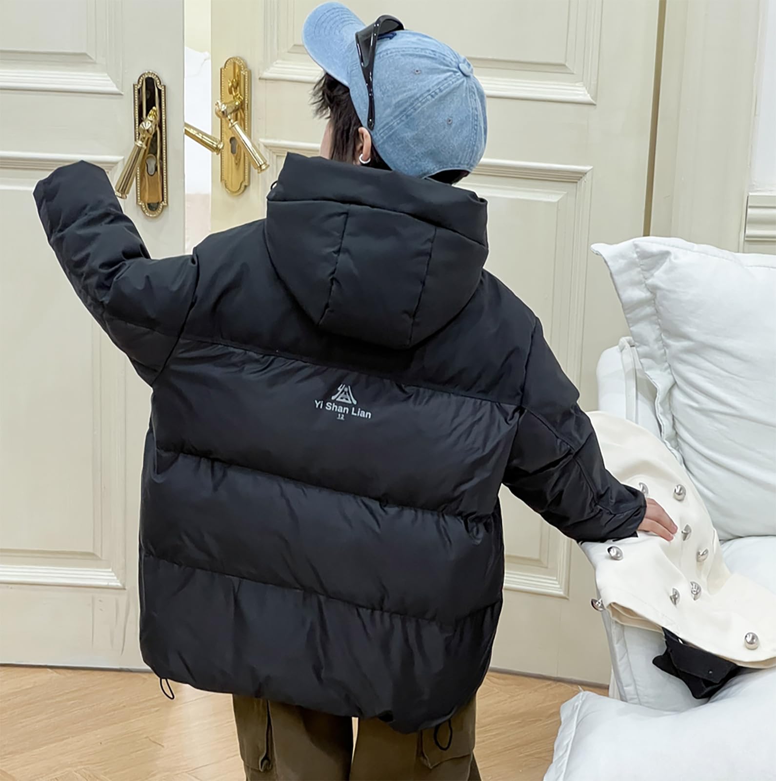 Cappotti Inverno Ragazza Piumino Bambino Ragazza Lunghezza media Cappotti caldi imbottitura in cotone tipo piumino