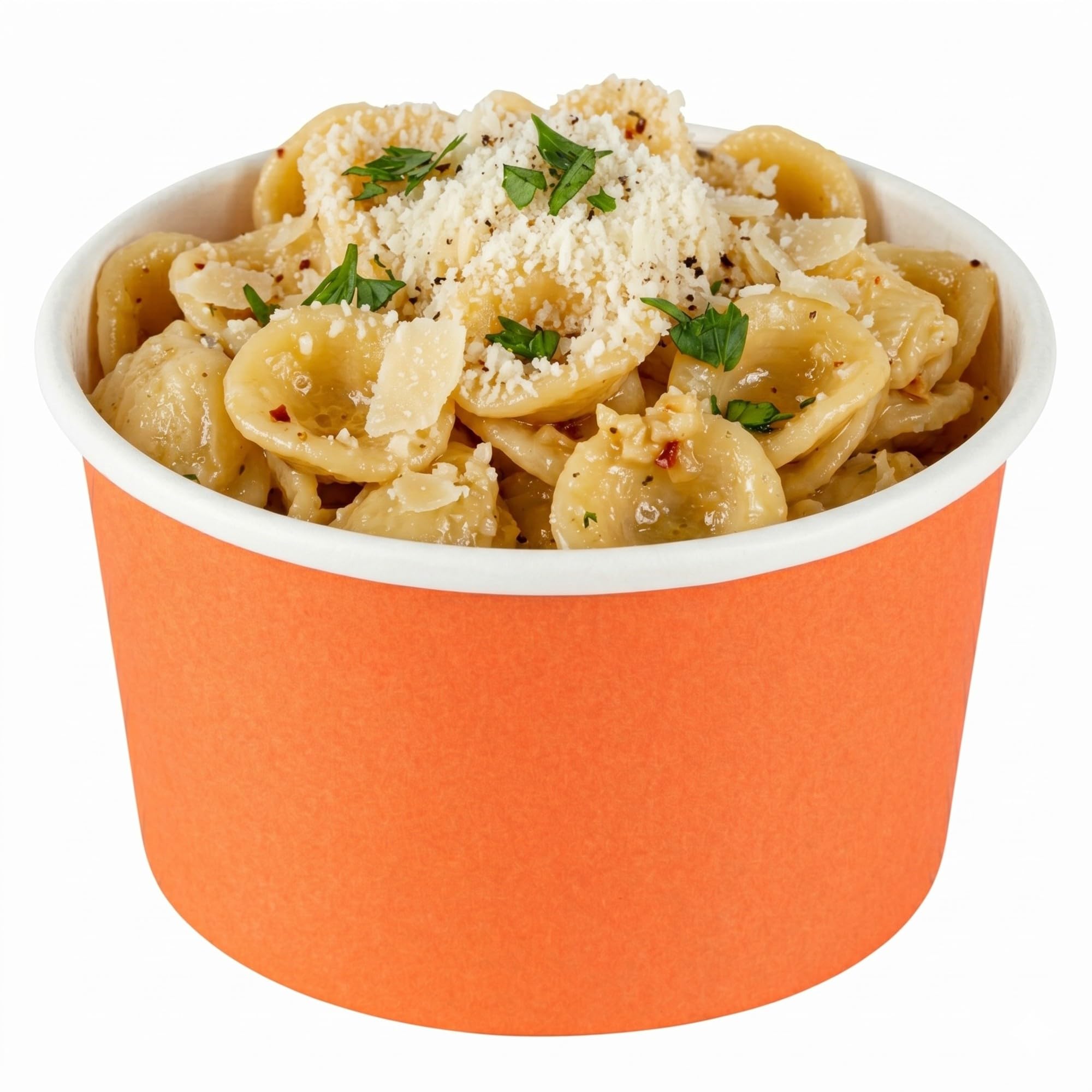 Coppetta 5-Ounce Dessert Cups, 50 Disposable Ice Cream Cups - Lids Sold Separately, Sturdy, Orange Paper Frozen Yogurt Bowls, For Hot And Cold Foods, Perfect For Gelato Or Mousse - Restaurantware