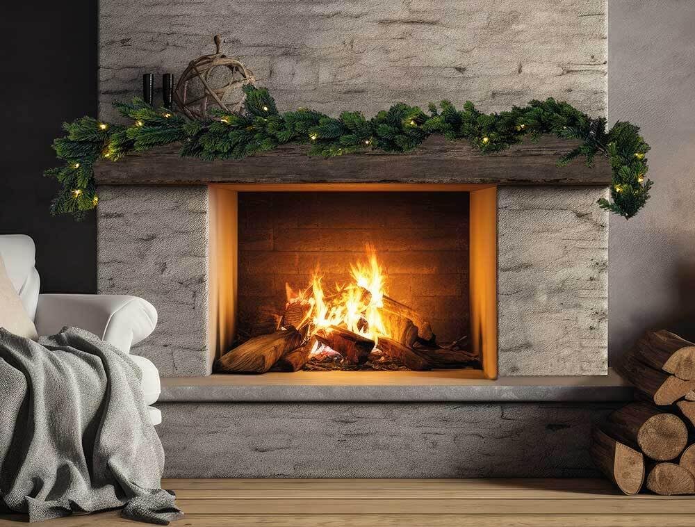 zeitzone Tannengirlande Naturgetreu LED Beleuchtet Weihnachtsgirlande Außenbereich Timer 180cm