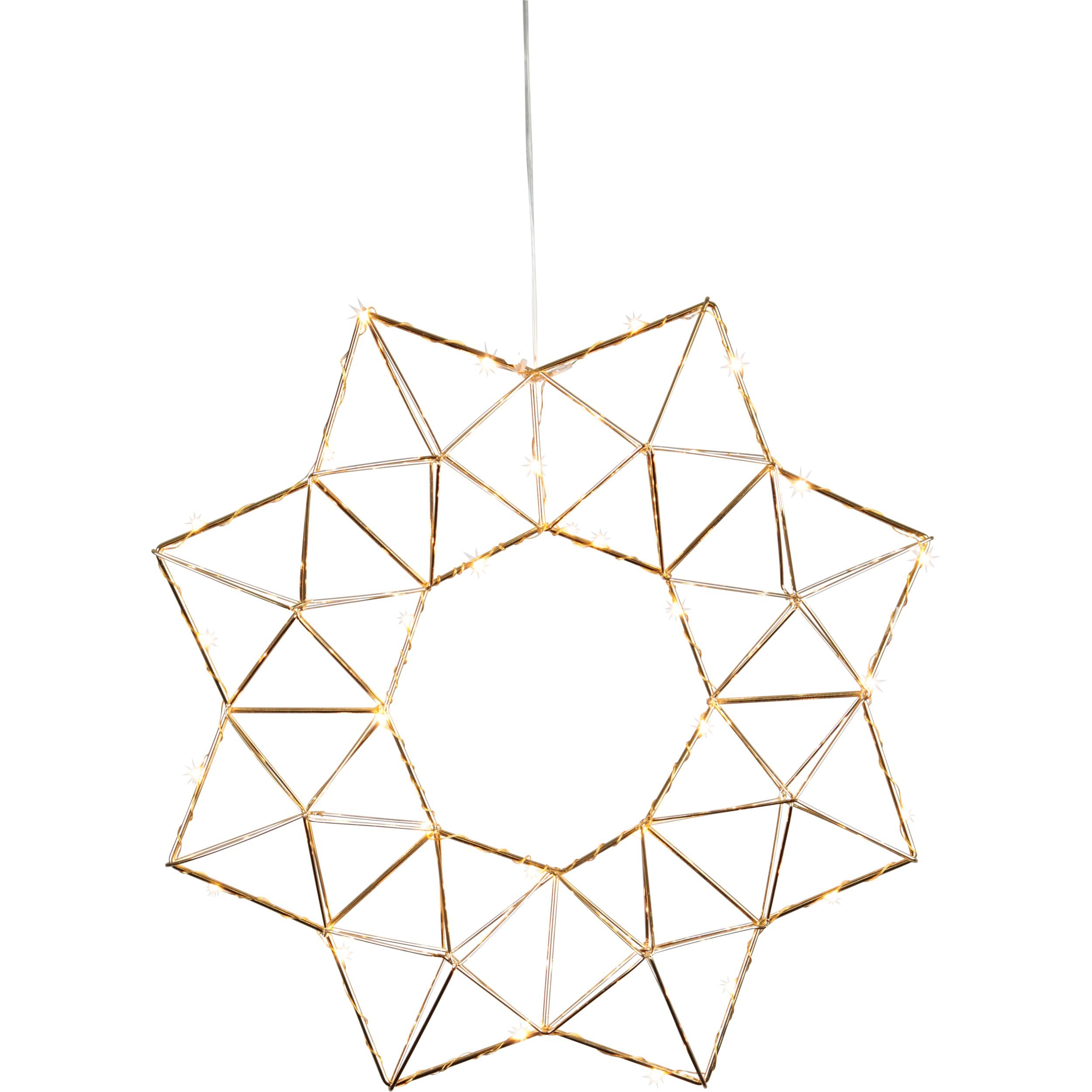 EGLO LED Fenster Lichterkranz Edge Fensterlicht | Weihnachten aus Metall in Messing, Weihnachtskranz Stern mit Kabel, beleuchtete Fensterdeko, warmweiß, Ø 40 cm