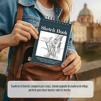 Vista 7 de Cuaderno de bocetos pequeño de 5.5 x 8.5 pulgadas, paquete de 2 mini blocs de bocetos en espiral superior, tapa dura pequeña, 100 hojas cada una