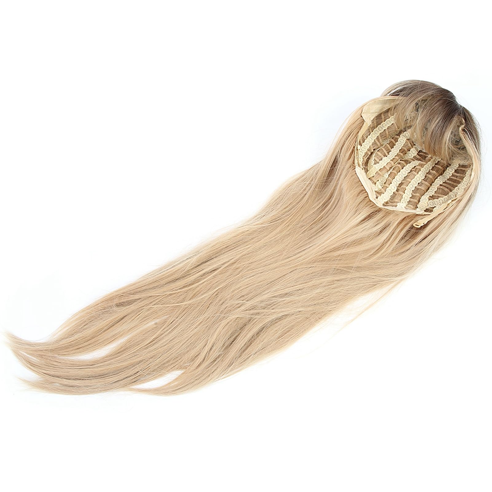 Blond peruka z ludzkich włosów, blond peruka z koronkowym frontem, peruka z prawdziwymi włosami z koronkowym frontem, długie proste blond syntetyczne włókno odporne na wysoką temperaturę, MQF288 1 dla