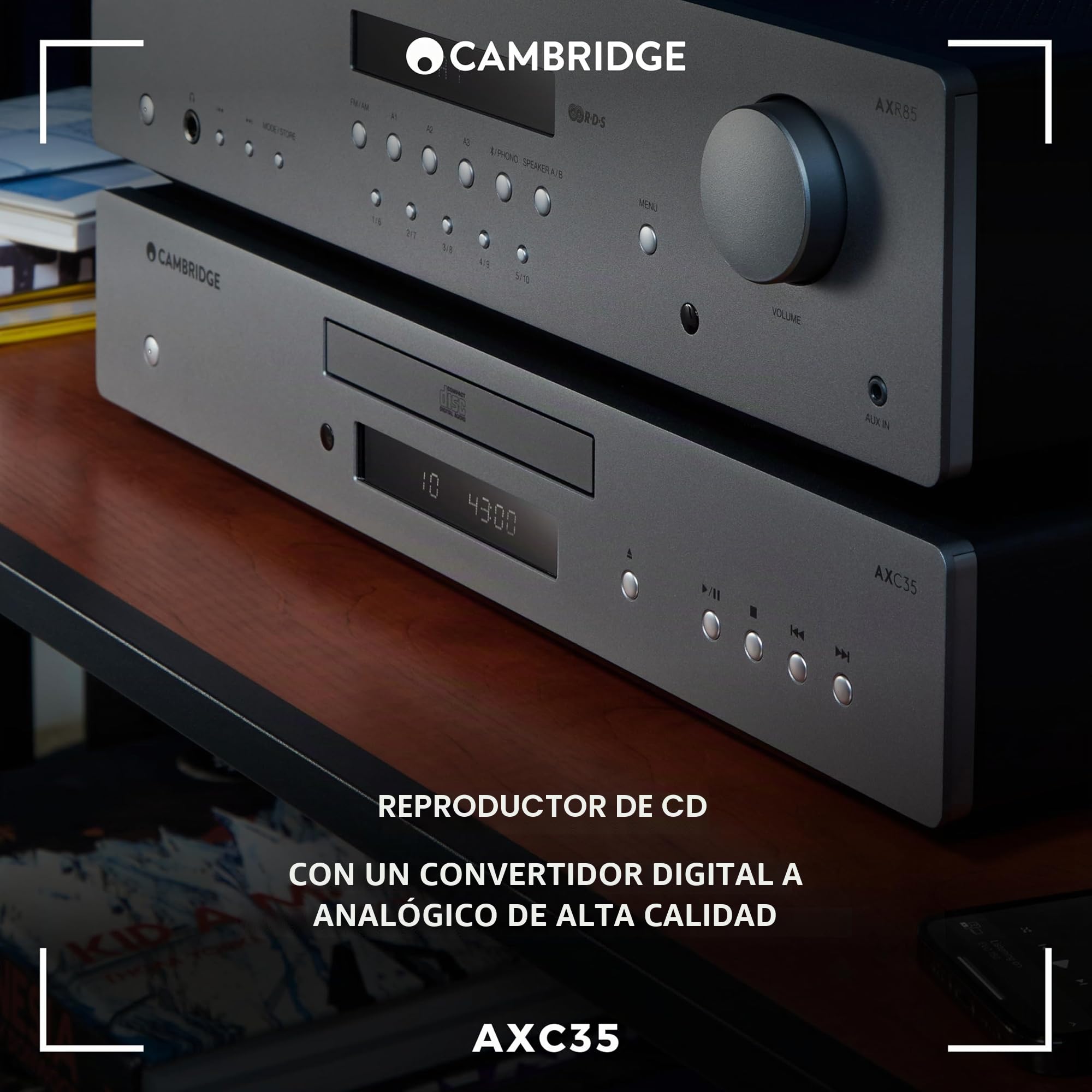 Cambridge Audio AXC35 reproductor de CD Reproductor de CD HiFi Gris - Unidad de CD (93 dB, 0,01%, MP3,WMA, 20 - 20000 Hz, Reproductor de CD HiFi, Gris)