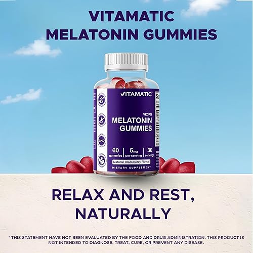 Miniatura 6 de Vitamatic Gomitas de melatonina para niños y adultos (2.5 mg 5 mg y 10 mg dosis) - 60 gomitas veganas