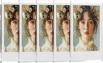 Opps Moldura Polaroid magnética de geladeira: Ímãs Polaroid de acrílico para geladeira, mini moldura fotográfica Instax transparente, bordas desobstruídas de 6 x 9 cm (pacote com 5)