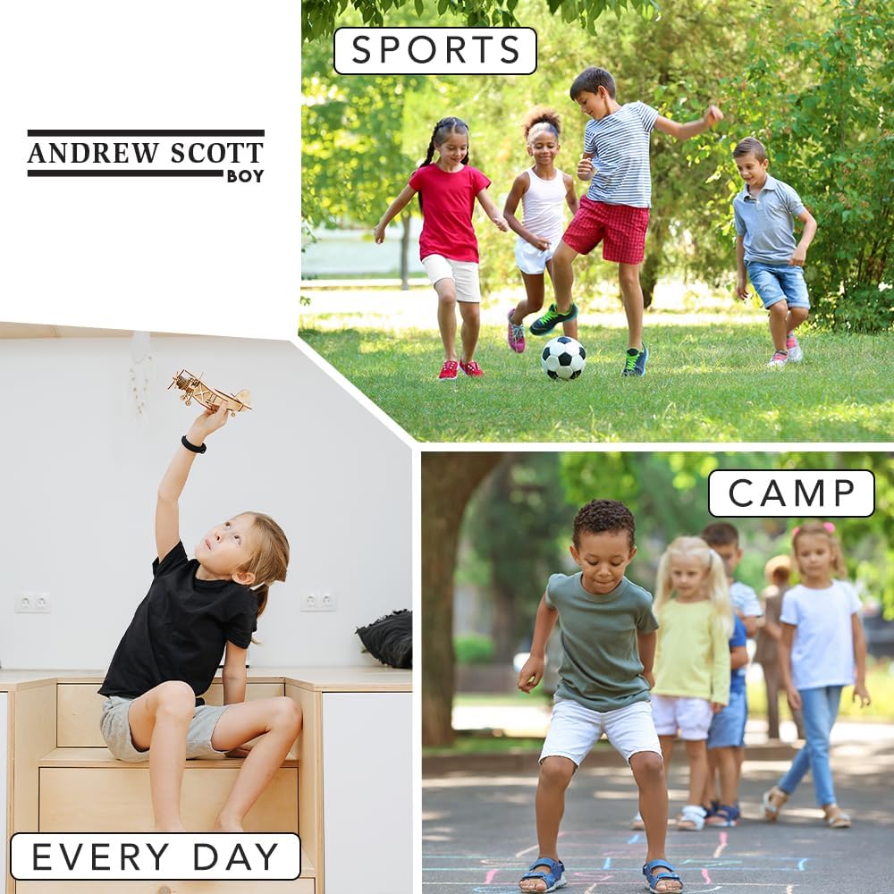 Andrew Scott Boys Basketball Shorts | Casual - Athletic Sport Drawstring Pull On Cotton Shorts | Multi Packs & Colors - Image 2