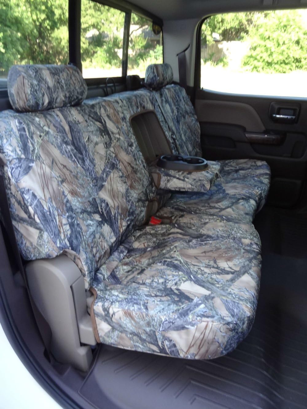 Durafit Seat Covers, CH41 MC2 Camo Endura for 2014-2020 Chevy Silverado Front and Back Seat Set. Front 40/20/40 Split Bench and Rear 60/40 Split Bench with fold Down armrest with Cup Holders