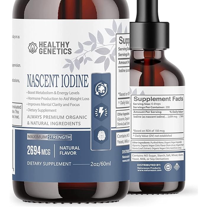 Buy Nascent Iodine Supplement 2694mcg Organic Liquid Iodine Drops