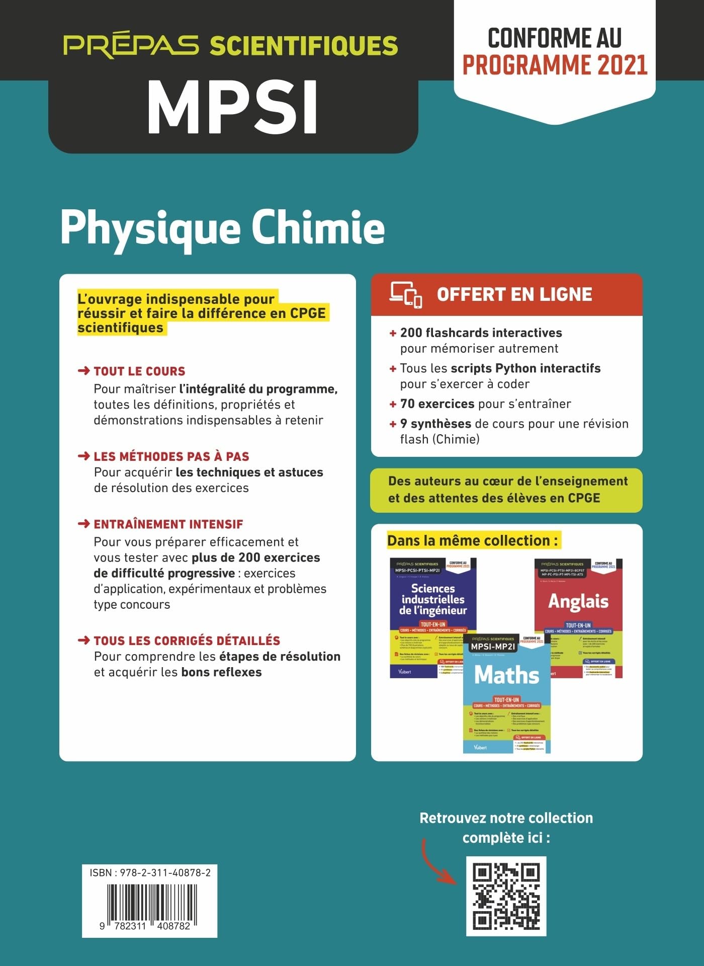 Physique-Chimie MPSI - Tout-en-un: Cours - Synthèse - Méthodes détaillées - Exercices corrigés Conforme à la réforme 2021