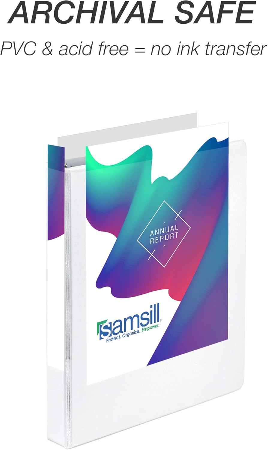 Samsill I08537C Economy 3 Ring Binder Organizer, 1 Inch Round Ring Binder, Customizable Clear View Cover, White Bulk Binder 24 Pack : Everything Else