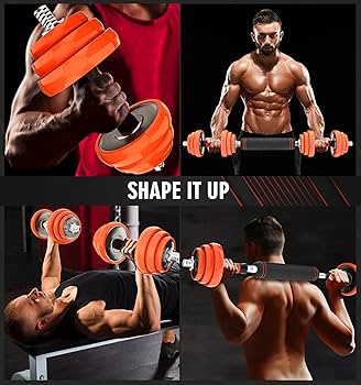 Buy JZBRAIN Adjustable Weights Dumbbell Barbell Set, 44 Lbs