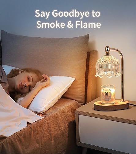 Miniatura 7 de Lámpara calentadora de velas con temporizador y regulador, regalos de luz dorada eléctrica para mujeres, lámpara calentadora de cera derretida con 2