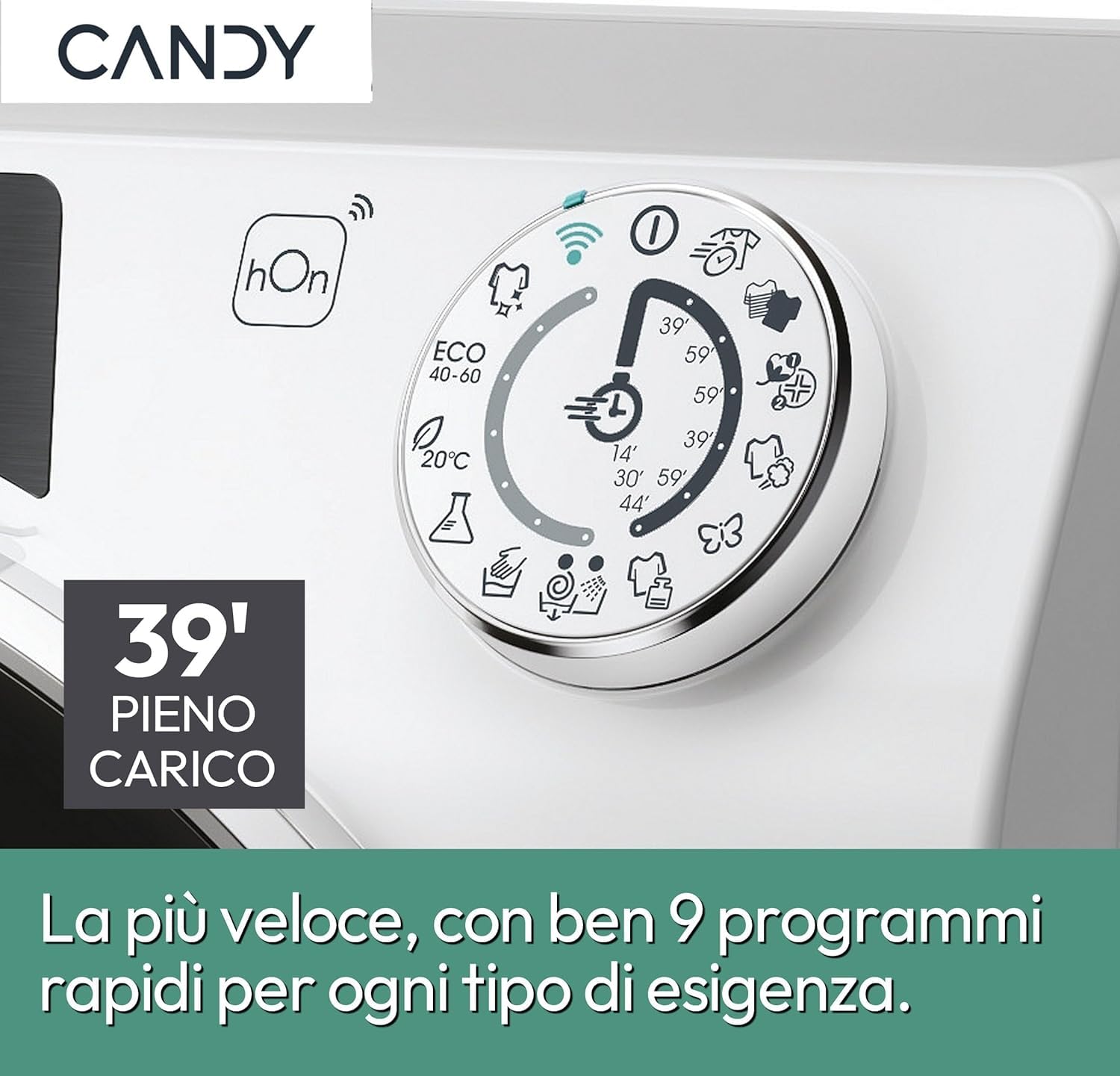 Candy RapidÓ PRO RP 4116BWMBC/1-S Lavatrice Caricamento Frontale 11 kg 1400 Giri/min Bianco, 15+1 programmi, Controllo remoto avanzato e contenuti extra (Wi-Fi + BLE), L x P x A (cm) 60x62x85