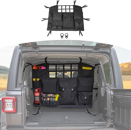 RT-TCZ Organizador de bolsa de almacenamiento para maletero Wrangler JK JL con múltiples bolsillos, kits de herramientas, bolsa de carga para Jeep