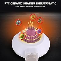Vista 6 de Secadora de ropa portátil, secado rápido de 900 W y gran capacidad de carga para lavandería y zapatos, mini secadora compacta para viajes, Beige