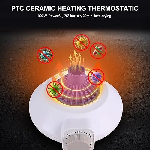 Miniatura 6 de Secadora de ropa portátil, secado rápido de 900 W y gran capacidad de carga para lavandería y zapatos, mini secadora compacta para viajes, Beige