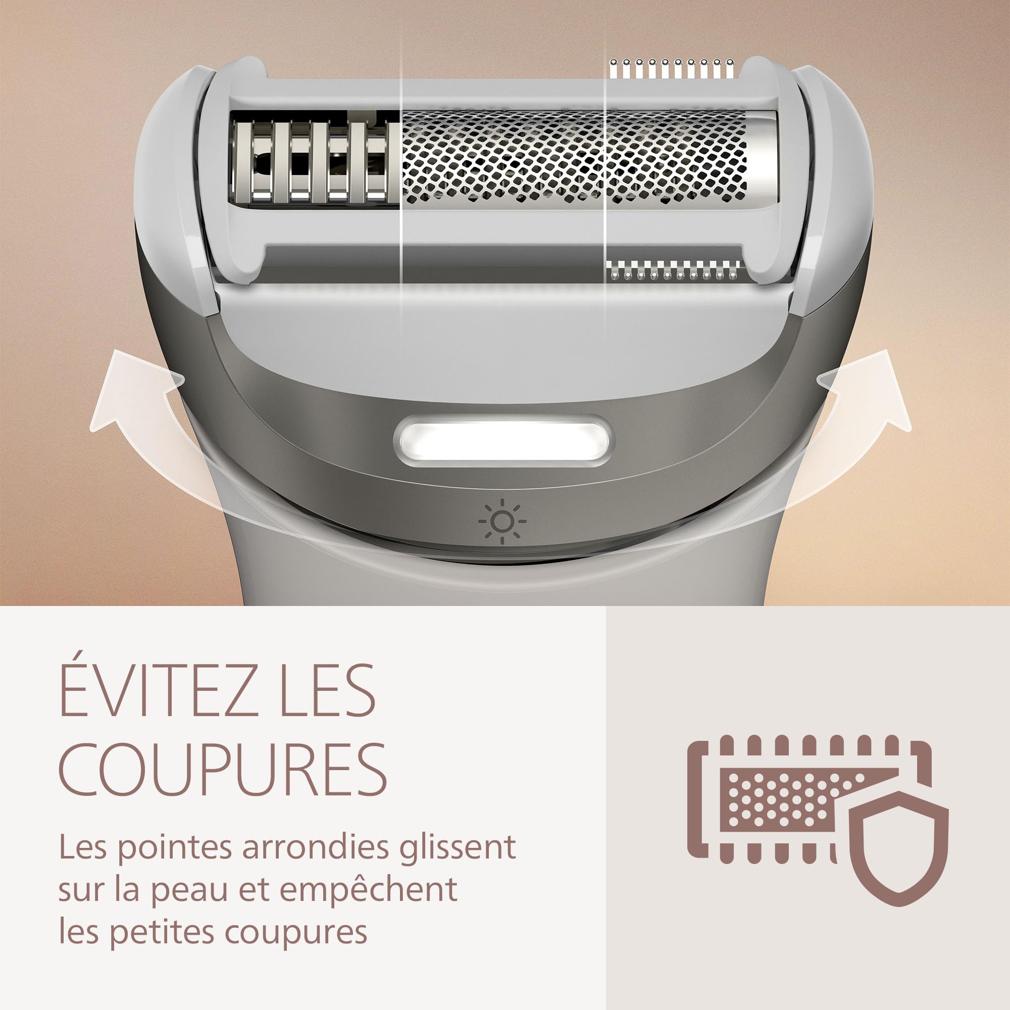 Philips Lady Shaver série 8000 – rasoir sans fil, sur peau sèche ou mouillée, système de rasage à 3 lames, tête flexible, visage, jambes, corps et maillot, autonomie 100 min, modèle BRL159/00