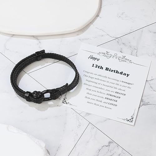 Miniatura 38 de Sereney Christmas Gifts for Him Son Boys Bonus Dad Father Men Boyfriend Grandson Friend as Triple Protection ID Bracelets Birthday Gifts for 9 10 11