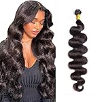 12A Human Hair Bundles Body Wave One Bundle 100% Unprocessed Brazilian Virgin Hair Bundles Double Weft Weave Body Wave Human Hair Natural Black Color (one bundle, 32)