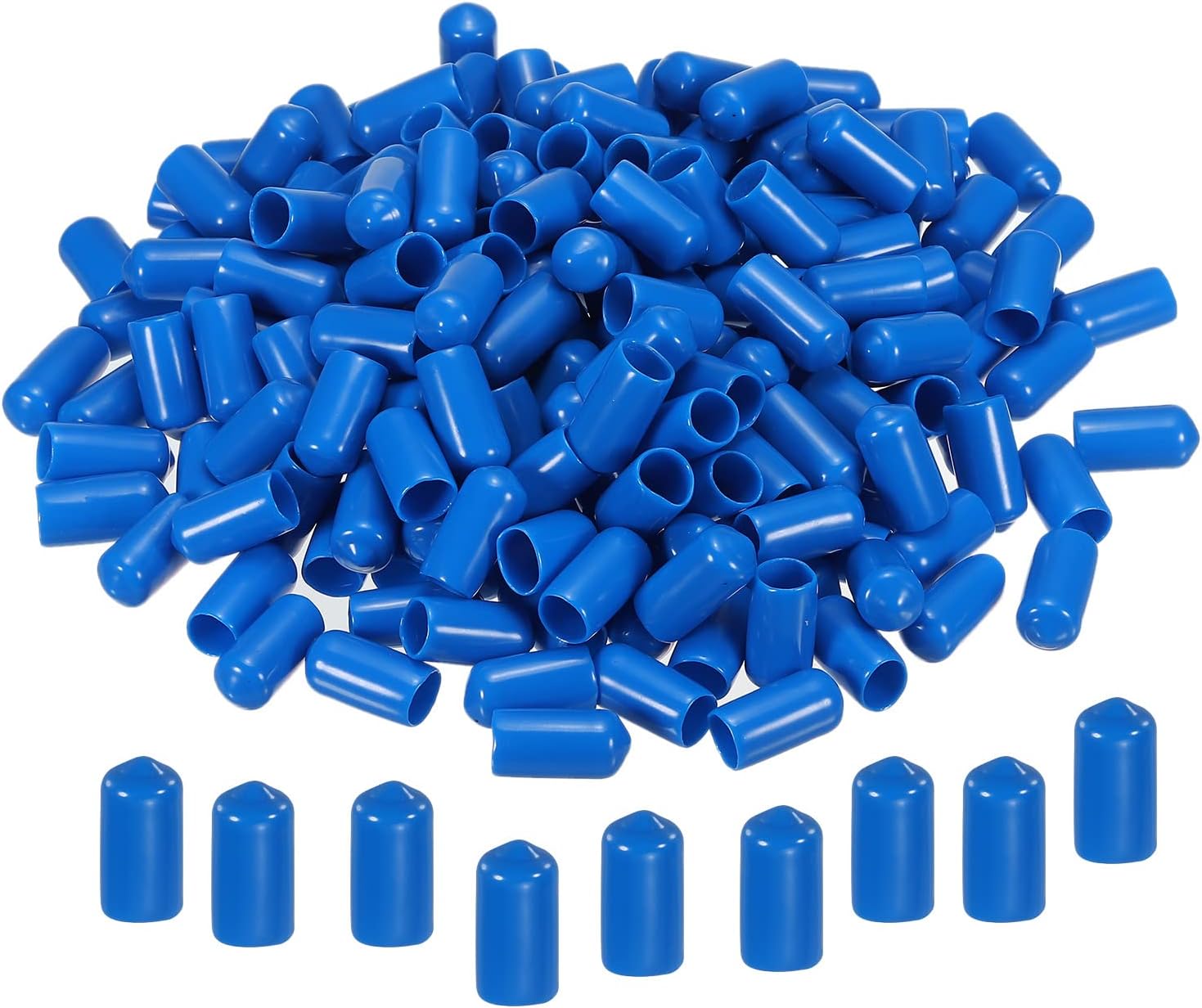 MECCANIXITY 200pcs Rubber End Caps Cover 3/8 inch Vinyl Screw Thread
