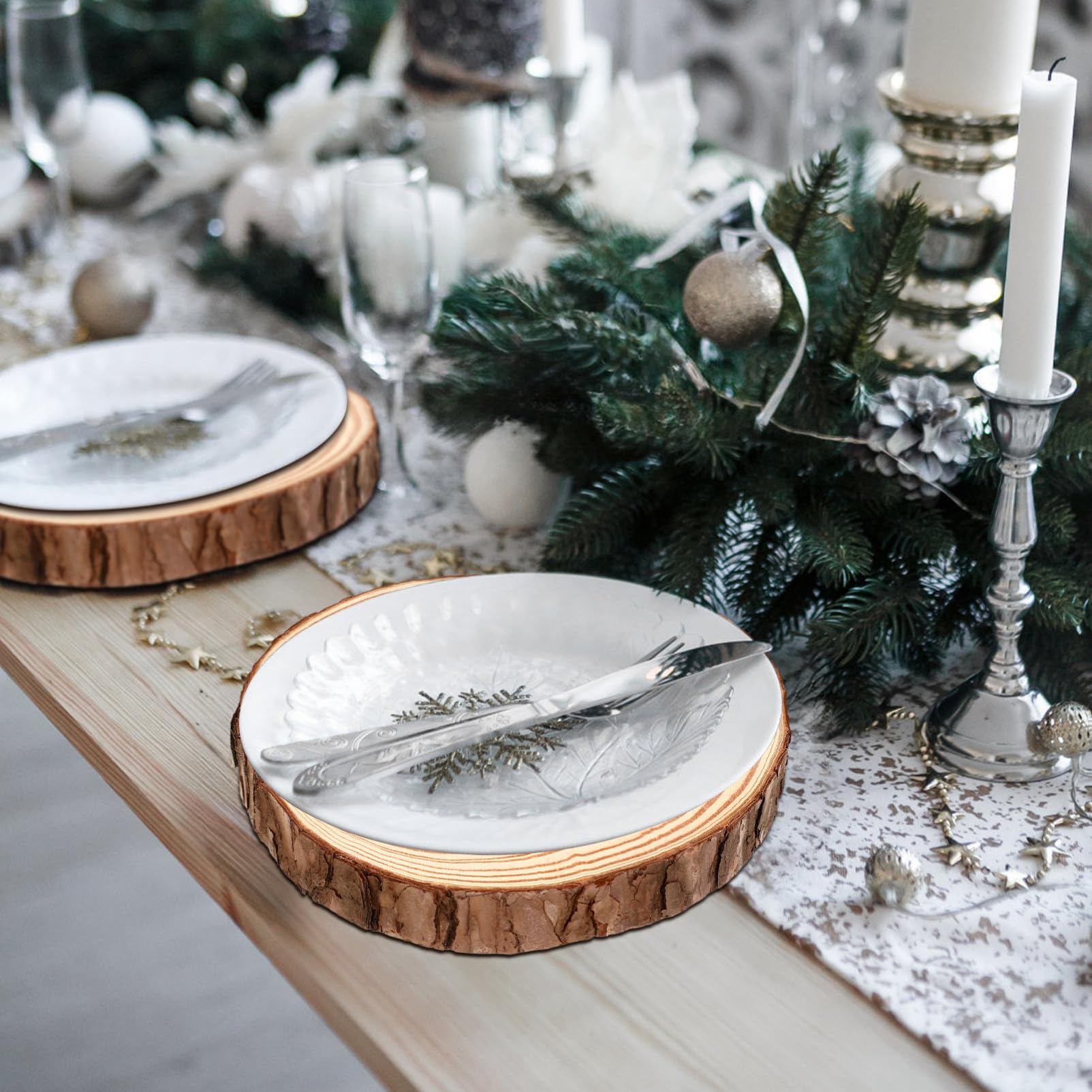 Anneome Dischi di Legno Naturali Rotondi Facili da Incidere e Dipingere con Corteccia 2 Pezzi per Decorazioni Rustiche e Creazione di Regali Fatti a Mano