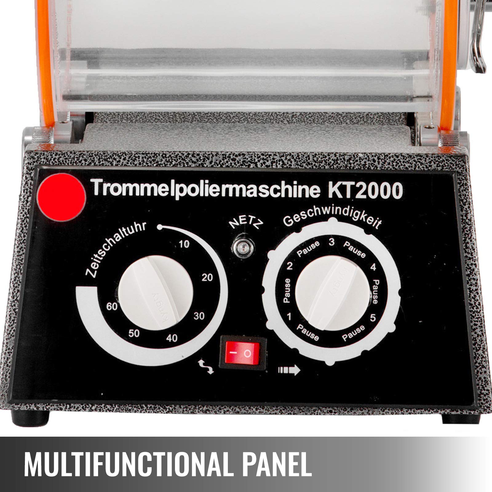 VEVOR Schmuck Poliermaschine aus zähem Polycarbonat 5 Kg, Rotary Tumbler Oberflächenpolierer 60 W, Schmuck Polieren, Dreh-Tumble Labor Kugelmühle, rutschfest, stabil für Magnesiumlegierungsmaterialien