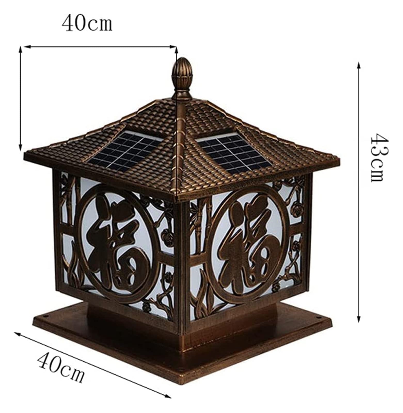 Hoflicht solarna lampa kolumnowa LED, lampa zewnętrzna, lampa stojąca, odporna na deszcz, szklana latarnia słupkowa do dekoracji ogrodu na podwórko, lampa krajobrazowa