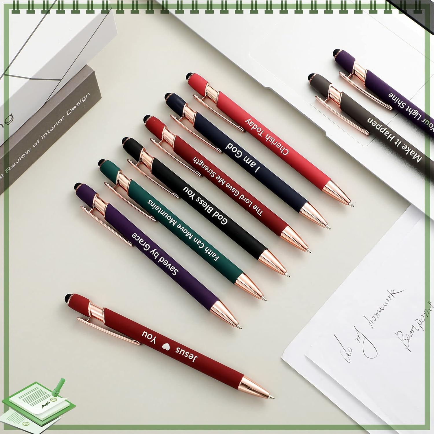 Buy Chrisfall 10 Pieces Ballpoint Pens Office Inspirational Quotes ...