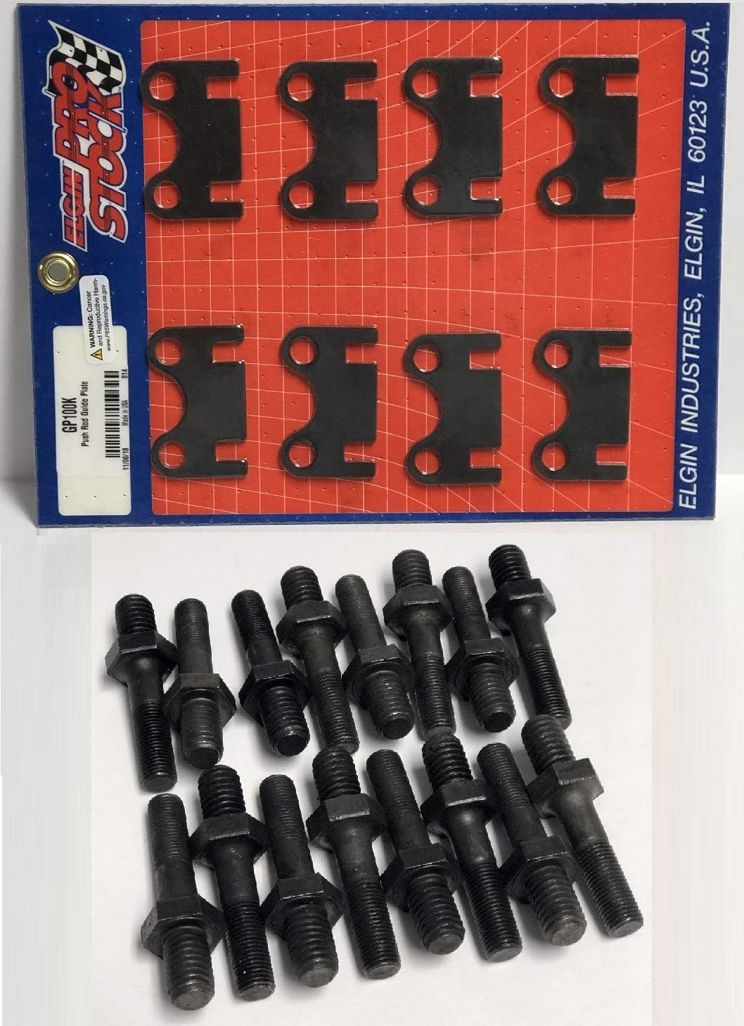 3/8" Rocker arm studs and flat guide plates kit compatible