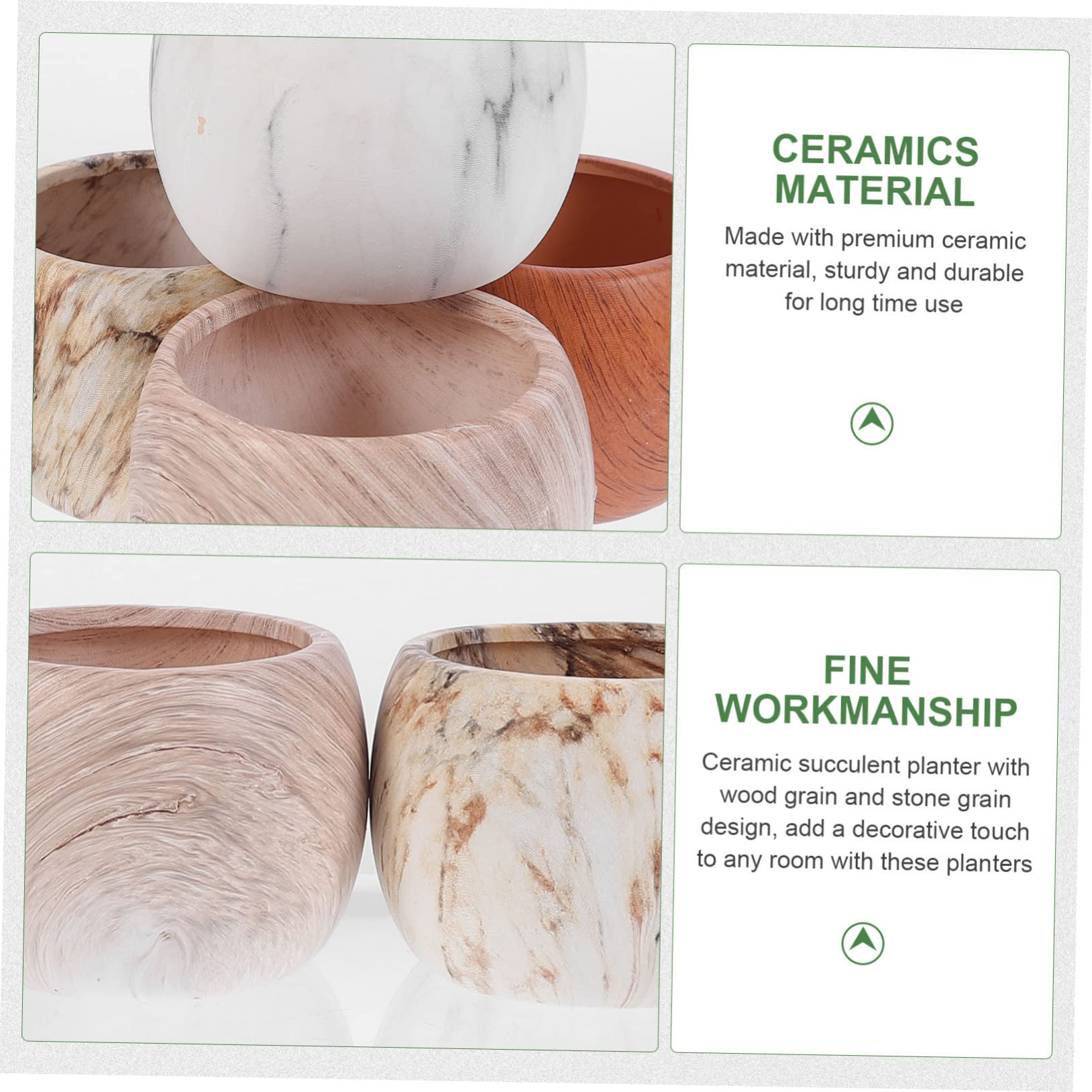 IMIKEYA Ensemble De Mini Pots De Fleurs pour Bonsaïs - Jardinière en Céramique avec Effets De Grain Naturel