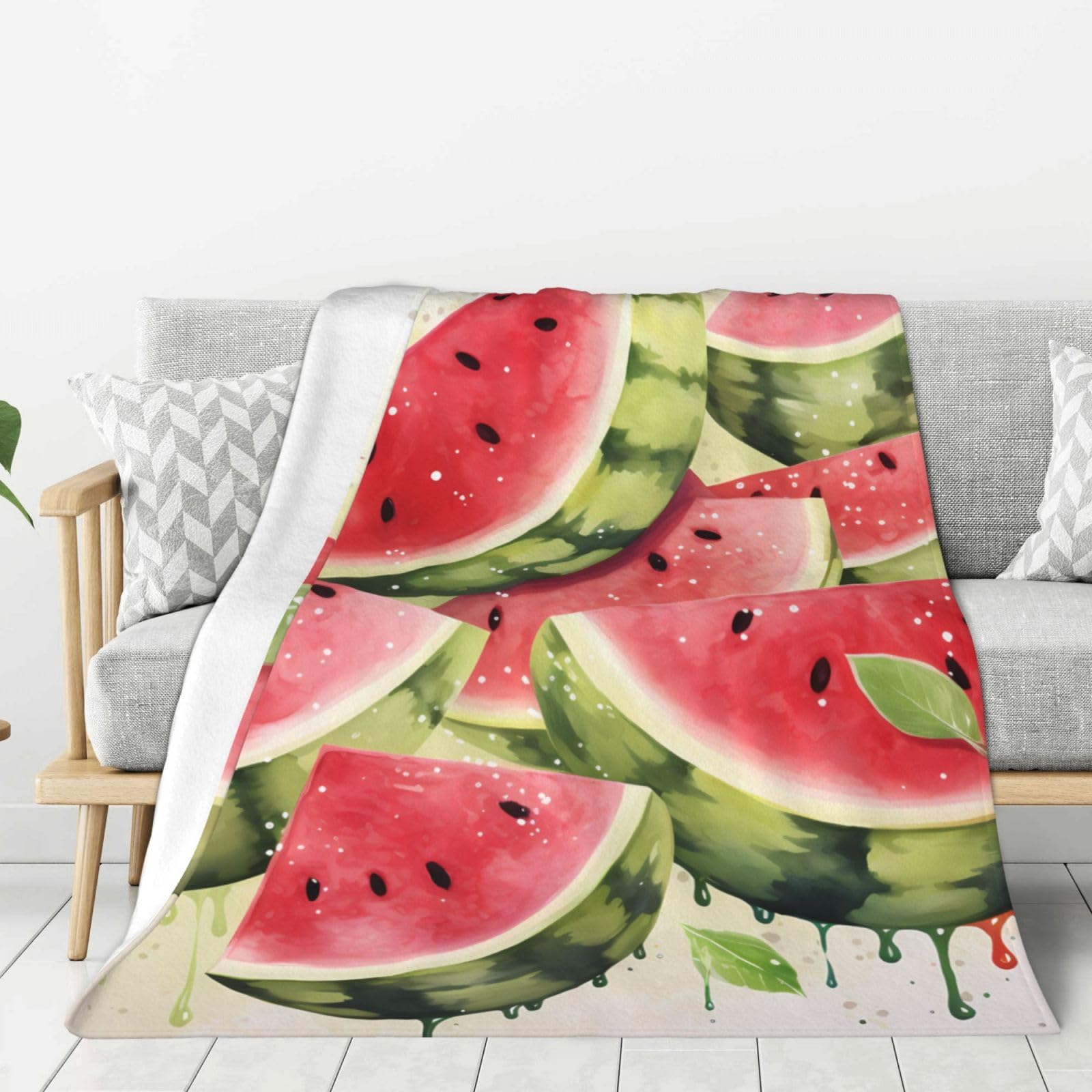 Couverture polaire pastèque pour vos soirées canapé et moments de détente